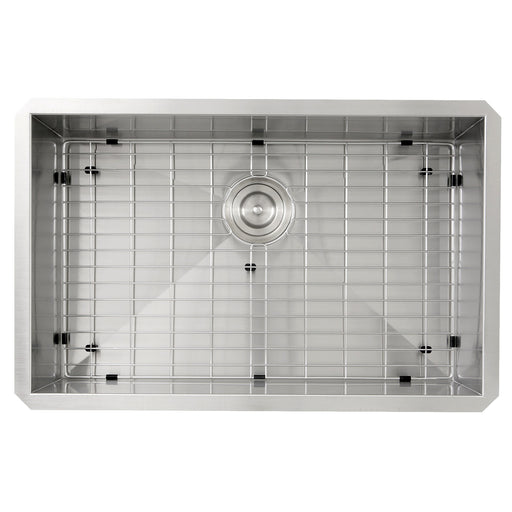 Nantucket Sinks ZR2818-8-16 - 28 Inch Pro Series Large Rectangle Single Bowl Undermount Zero Radius Stainless Steel Kitchen Sink, 8 Inch Deep