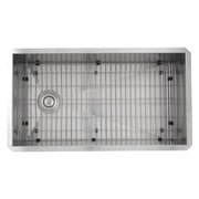 Nantucket Sinks ZR3218-OSD - 32 Inch Pro Series Large Rectangle Single Bowl Undermount Small Radius Stainless Steel Kitchen Sink, Offset Drain - view 2