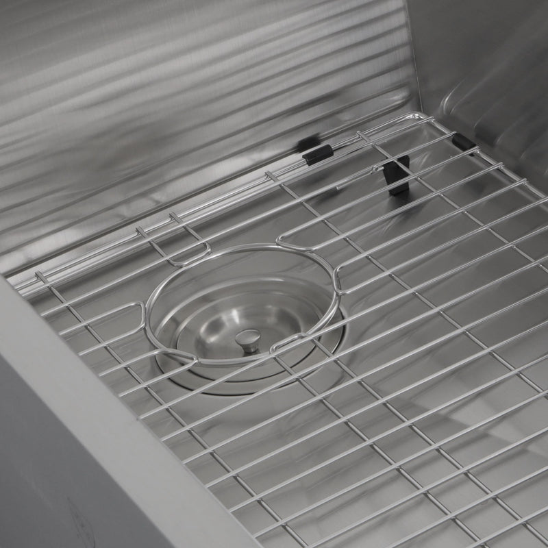 Nantucket Sinks ZR3218-OSD - 32 Inch Pro Series Large Rectangle Single Bowl Undermount Small Radius Stainless Steel Kitchen Sink, Offset Drain - view 3