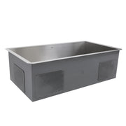 Nantucket Sinks ZR3218-OSD - 32 Inch Pro Series Large Rectangle Single Bowl Undermount Small Radius Stainless Steel Kitchen Sink, Offset Drain - view 5