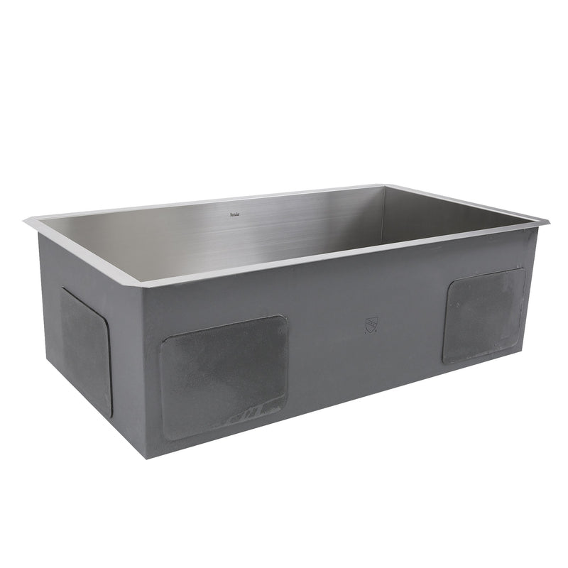 Nantucket Sinks ZR3218-OSD - 32 Inch Pro Series Large Rectangle Single Bowl Undermount Small Radius Stainless Steel Kitchen Sink, Offset Drain - view 5