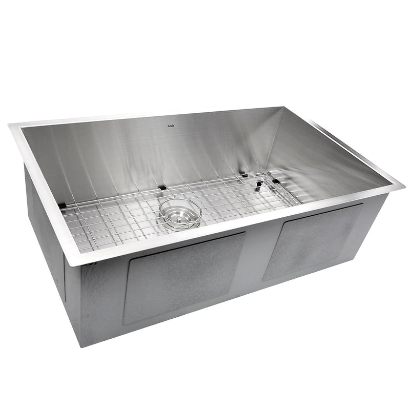 Nantucket Sinks ZR3219-16 - 32 Inch Pro Series Large Rectangle Single Bowl Undermount Zero Radius Stainless Steel Kitchen Sink - view 2