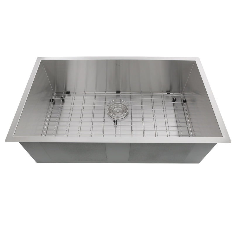 Nantucket Sinks ZR3219-16 - 32 Inch Pro Series Large Rectangle Single Bowl Undermount Zero Radius Stainless Steel Kitchen Sink - view 4
