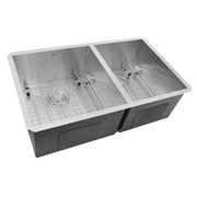 Nantucket Sinks ZR3219-OS-16 - 32 Inch Pro Series 55/45 Offset Double bowl Undermount Zero Radius Stainless Steel Kitchen Sink - view 2
