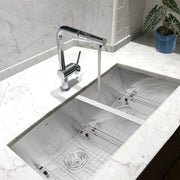 Nantucket Sinks ZR3219-OS-16 - 32 Inch Pro Series 55/45 Offset Double bowl Undermount Zero Radius Stainless Steel Kitchen Sink - view 7