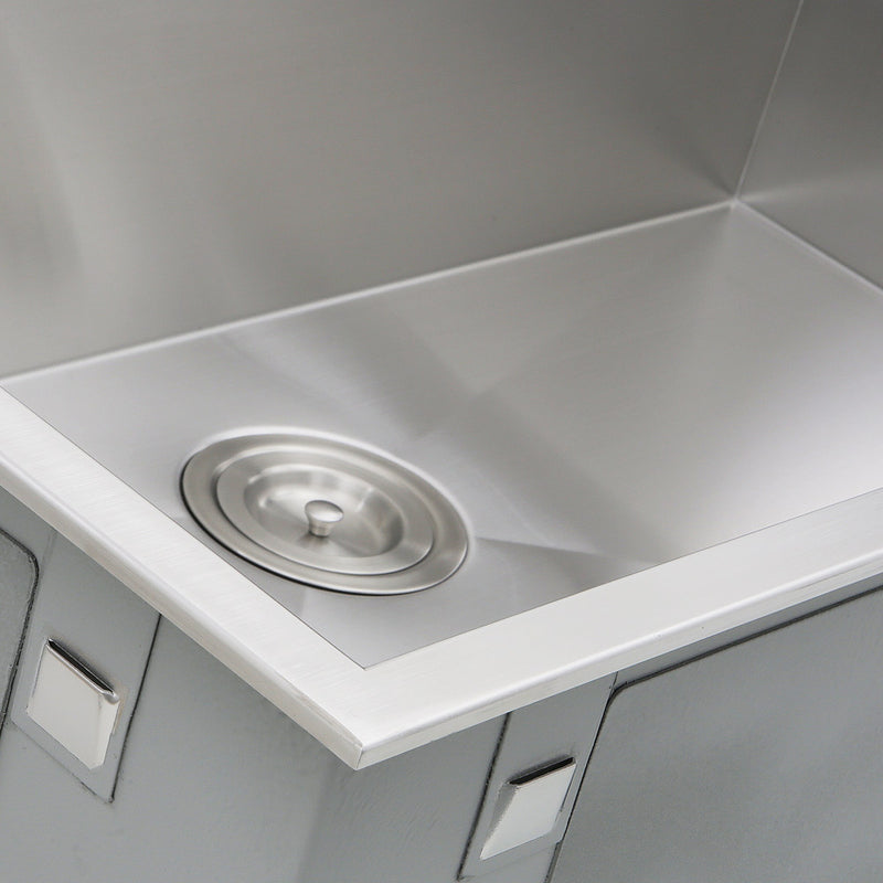 Nantucket Sinks ZR3322-S-16 - 33 Inch Large Rectangle Single Bowl Self Rimming Zero Radius Stainless Steel Drop In Kitchen Sink, 16 Gauge -1 Hole - view 3