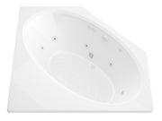 Atlantis Whirlpool 6060VWL Mali Series 83 in. x 62 in. Corner Whirlpool Bathtub with Center drain and V-Style Back Jets in Glossy Smooth White