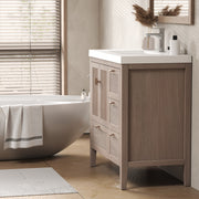 Moreno Bath NCS36-R NCS 36" Louvered Freestanding Bathroom Vanity with Acrylic Sink | Right Side Drawers - view 10