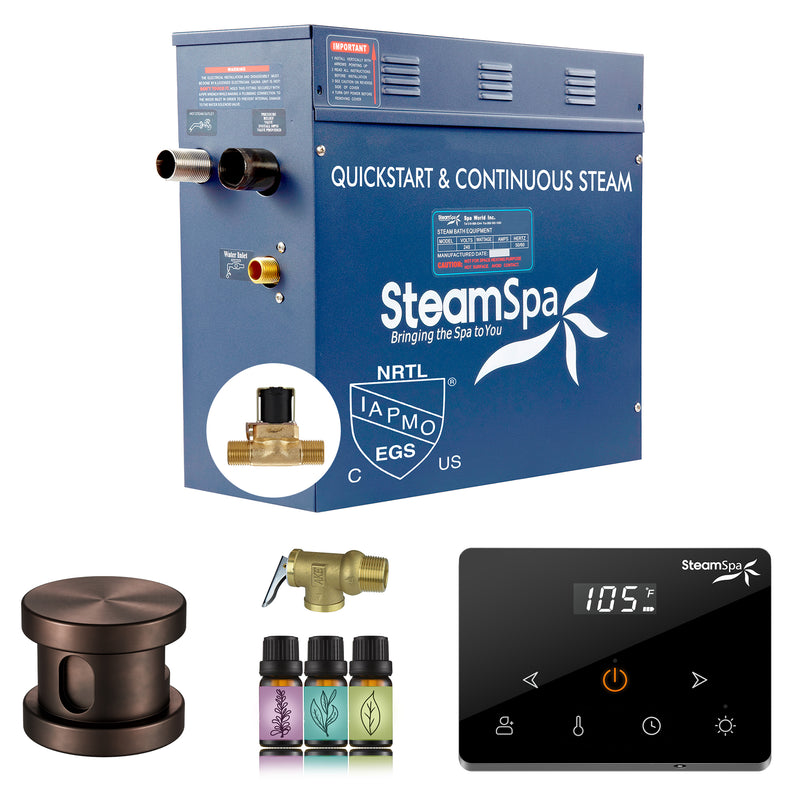 SteamSpa Oasis Series Generator Round Wireless Auto Drain - Oil Rubbed Bronze
