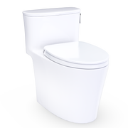 TOTO MS686124CUFRG#01 Aurora 1G One-Piece Elongated 1.0 GPF WASHLET+ and Auto Flush Ready Universal Height Toilet with Right-Hand Trip Lever, CEFIONTECT and SS124 SoftClose Seat, Cotton White