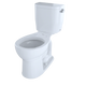 TOTO CST243EFR#01 Entrada Two-Piece Round 1.28 GPF Universal Height Toilet with Right-Hand Trip Lever, Cotton White