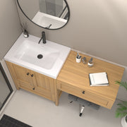 Moreno Bath NOVA-30+S30 Nova 60" Freestanding Bathroom Vanity with Sink Top and Floating Makeup Counter Table - view 7
