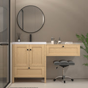 Moreno Bath NOVA-30+S30 Nova 60" Freestanding Bathroom Vanity with Sink Top and Floating Makeup Counter Table