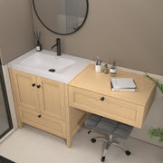 Moreno Bath NOVA-30+S30 Nova 60" Freestanding Bathroom Vanity with Sink Top and Floating Makeup Counter Table - view 5