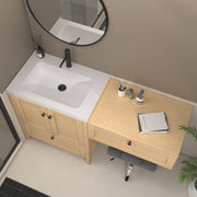 Moreno Bath NOVA-30+S30 Nova 60" Freestanding Bathroom Vanity with Sink Top and Floating Makeup Counter Table - view 8