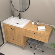 Moreno Bath NOVA-30+S30 Nova 60" Freestanding Bathroom Vanity with Sink Top and Floating Makeup Counter Table - view 4