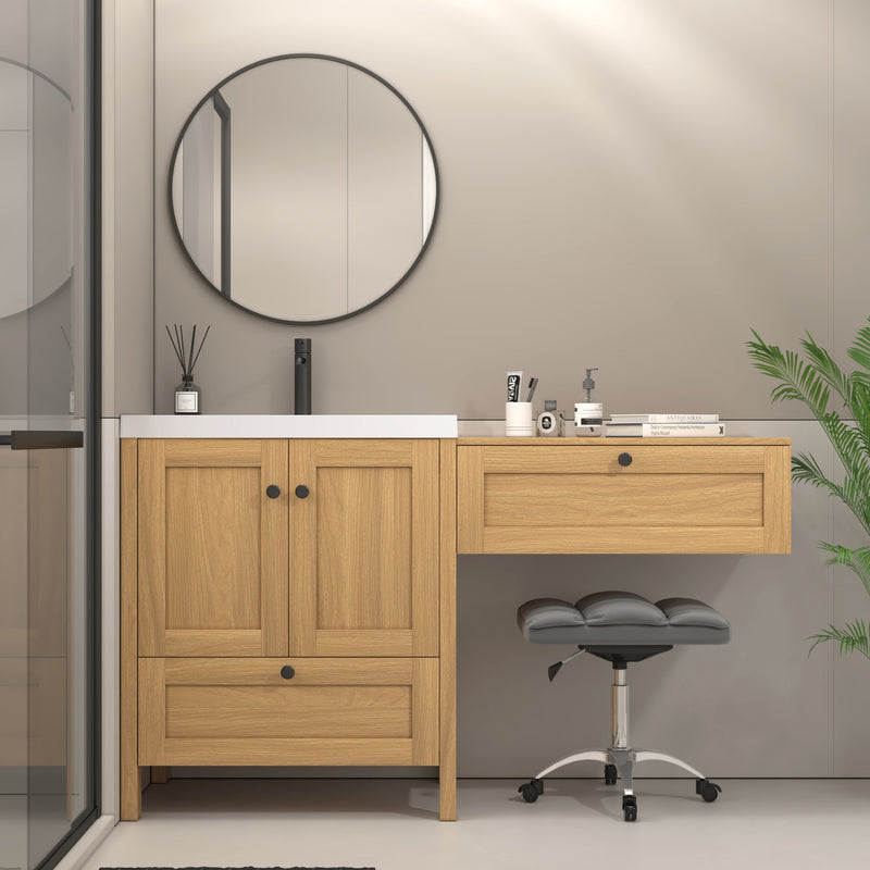 Moreno Bath NOVA-30+S30 Nova 60" Freestanding Bathroom Vanity with Sink Top and Floating Makeup Counter Table - view 2