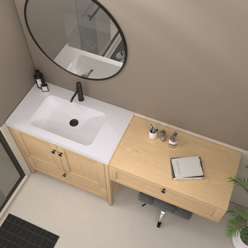Moreno Bath NOVA-36+S36 Nova 72" Freestanding Bathroom Vanity with Sink Top and Floating Makeup Counter Table - view 7