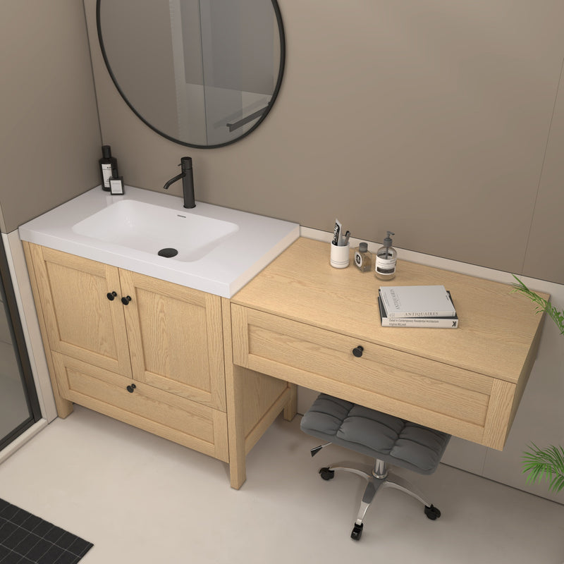 Moreno Bath NOVA-36+S36 Nova 72" Freestanding Bathroom Vanity with Sink Top and Floating Makeup Counter Table - view 4