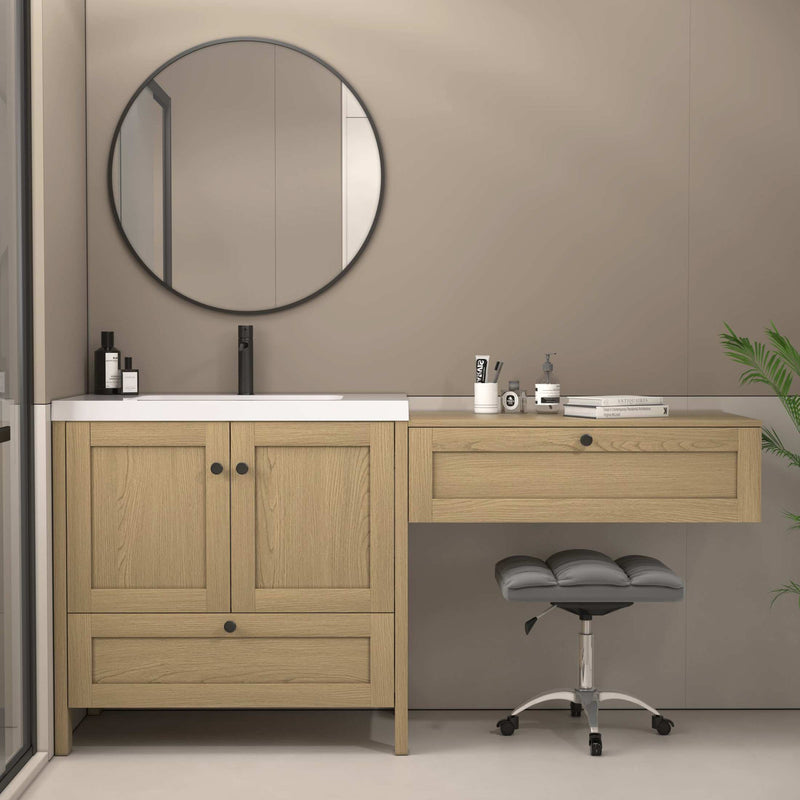 Moreno Bath NOVA-36+S36 Nova 72" Freestanding Bathroom Vanity with Sink Top and Floating Makeup Counter Table - view 3