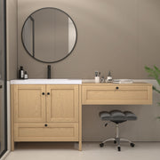 Moreno Bath NOVA-36+S36 Nova 72" Freestanding Bathroom Vanity with Sink Top and Floating Makeup Counter Table