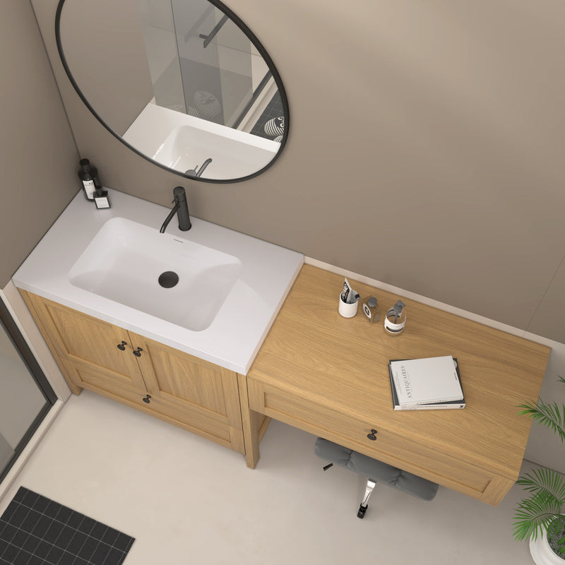 Moreno Bath NOVA-36+S36 Nova 72" Freestanding Bathroom Vanity with Sink Top and Floating Makeup Counter Table - view 8