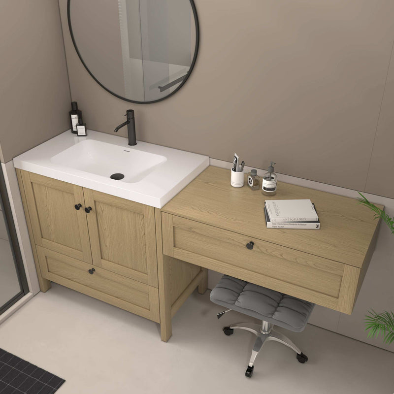 Moreno Bath NOVA-36+S36 Nova 72" Freestanding Bathroom Vanity with Sink Top and Floating Makeup Counter Table - view 6