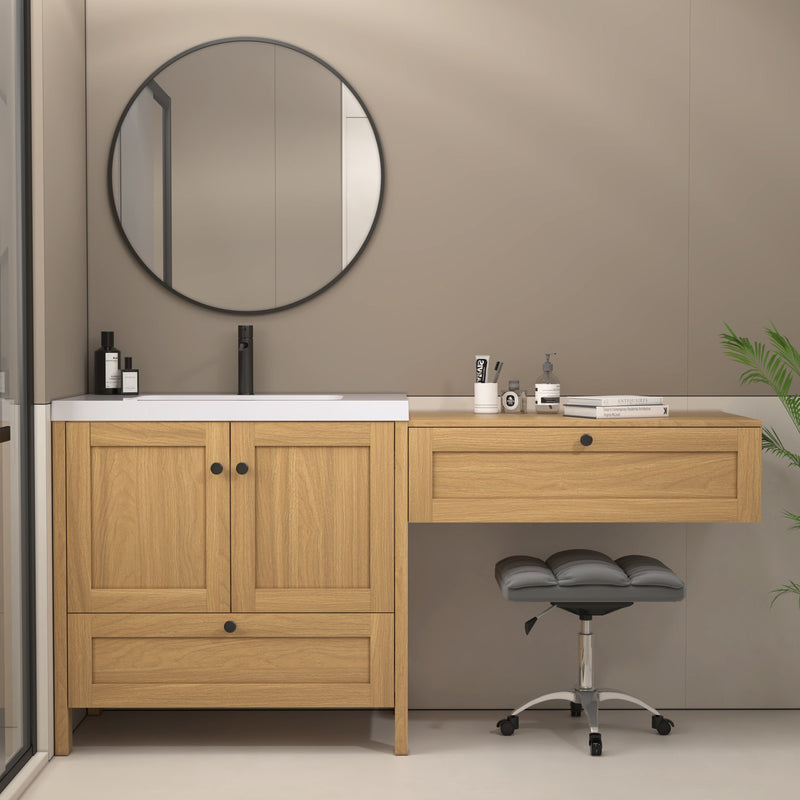 Moreno Bath NOVA-36+S36 Nova 72" Freestanding Bathroom Vanity with Sink Top and Floating Makeup Counter Table - view 2