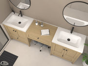Moreno Bath NOVA-30+S30+30 Nova 90" Freestanding Bathroom Vanity with Sink Top and Floating Makeup Counter Table - view 9