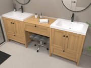 Moreno Bath NOVA-30+S30+30 Nova 90" Freestanding Bathroom Vanity with Sink Top and Floating Makeup Counter Table - view 5