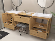Moreno Bath NOVA-30+S30+30 Nova 90" Freestanding Bathroom Vanity with Sink Top and Floating Makeup Counter Table - view 14