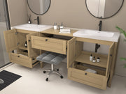 Moreno Bath NOVA-30+S30+30 Nova 90" Freestanding Bathroom Vanity with Sink Top and Floating Makeup Counter Table - view 13