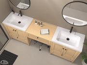 Moreno Bath NOVA-30+S30+30 Nova 90" Freestanding Bathroom Vanity with Sink Top and Floating Makeup Counter Table - view 7