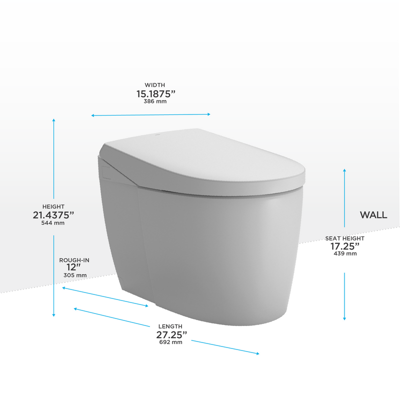TOTO MS8551CUMFG#01 NEOREST AS Dual Flush 1.0 or 0.8 GPF Toilet with Integrated Bidet Seat and EWATER+, Cotton White - view 2
