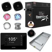 SteamSpa Black Series Generator Round Auto Drain - Brushed Nickel