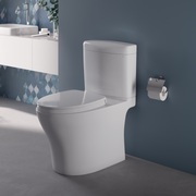 TOTO MS436124CEMFGN#01 Aquia IV Cube Two-Piece Elongated Dual Flush 1.28 and 0.9 GPF Universal Height Toilet with CEFIONTECT, WASHLET+ Ready, Cotton White - view 3