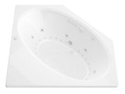 Atlantis Whirlpool 6060VDL Mali 83 in. x 62 in. Corner Whirlpool and Air Bathtub with Center drain and VS Jets and Aromatherapy in Glossy White