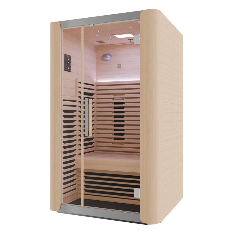 SaunaSpa SC-SS0023-2P 2-Person Full Spectrum Infrared Indoor Sauna in Hemlock