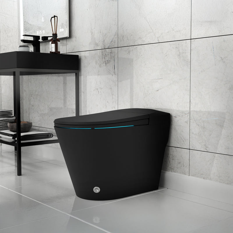 Anzzi TL-STFF950WH ENVO Echo Elongated 1.28 GPF Smart Bidet Toilet with Auto Open, Auto Close, Auto Flush, and Heated Se
