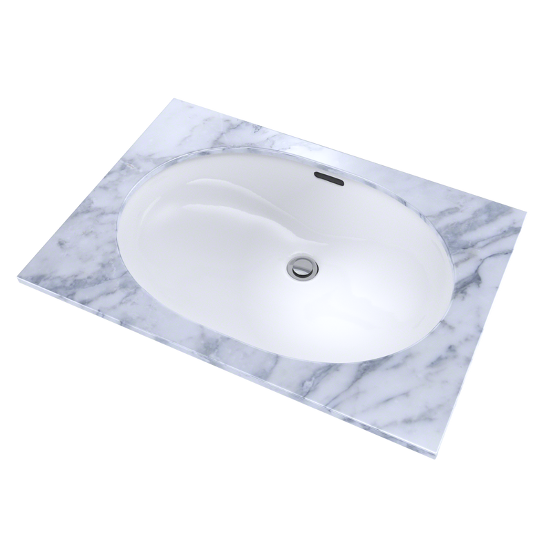 TOTO LT546G#01 Oval 19-11/16" x 13-3/4" Undermount Bathroom Sink with CEFIONTECT, Cotton White - view 3