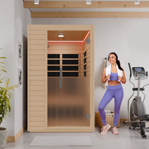 SaunaSpa SC-SS0022-2P 2-Person Indoor Infrared Cabin Sauna in Canadian Hemlock