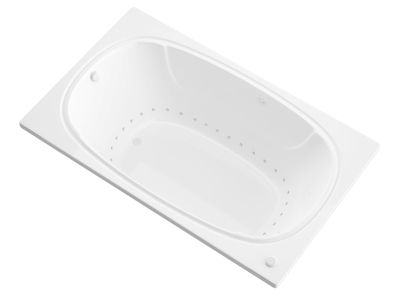 Atlantis Whirlpool 4872CAL Peridot Series 72 in. x 48 in. Rectangular Air Bathtub with Left Side Drain and Aromatherapy in Glossy Smooth White