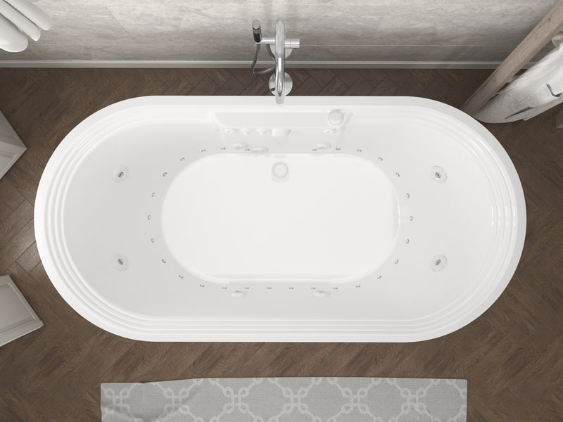 Atlantis Whirlpool 3467RD Royale 34 x 67 Oval Freestanding Air & Whirlpool Water Jetted Bathtub lifestyle