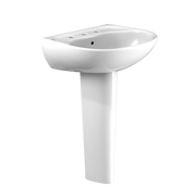 TOTO LPT241.8G#01 Supreme Oval Basin Pedestal Bathroom Sink with CEFIONTECT for 8 Inch Center Faucets, Cotton White