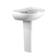 TOTO LPT241.8G#01 Supreme Oval Basin Pedestal Bathroom Sink with CEFIONTECT for 8 Inch Center Faucets, Cotton White