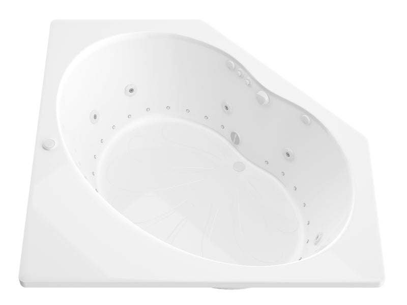 Atlantis Whirlpool 6060EDL Eclipse 60 x 60 Corner Air & Whirlpool Jetted Bathtub