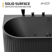 Anzzi FT-AZ514BK-BK Stone Belle 67 in. x 32 in. Freestanding Whirlpool and Air Bathtub in Black