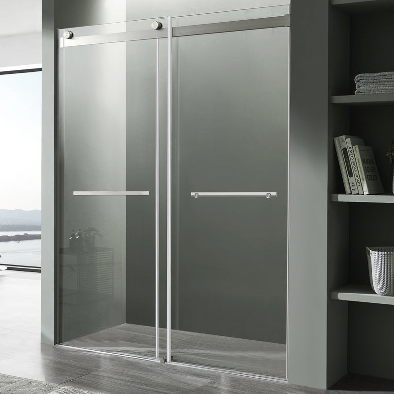 Anzzi SD-FRLS05802BN Kahn Series Sliding Frameless Shower Door