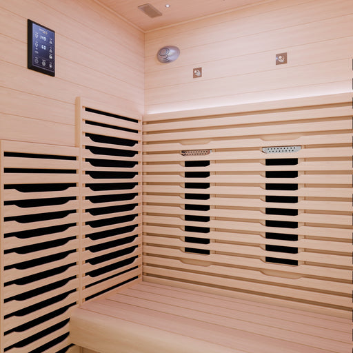 SaunaSpa SC-SS0023-2P 2-Person Full Spectrum Infrared Indoor Sauna in Hemlock