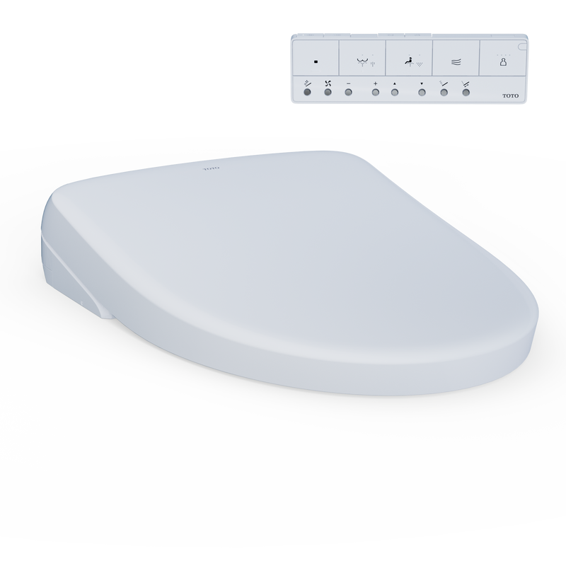 TOTO SW4726AT40#01 WASHLET+ S7 Electronic Bidet Toilet Seat with EWATER+ Bowl and Wand Cleaning and Contemporary Lid, Elongated, Cotton White